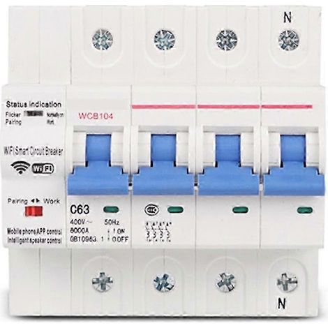 Disjoncteur triphasé 4P 380V 63A Tuya Smart WiFi à télécommande industrielle avec temporisation (édition 0724) (1/5)