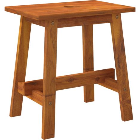Taburete asiento soporte planta 45 x 29 x 45 cm rectangular madera de acacia marrón DEC026292