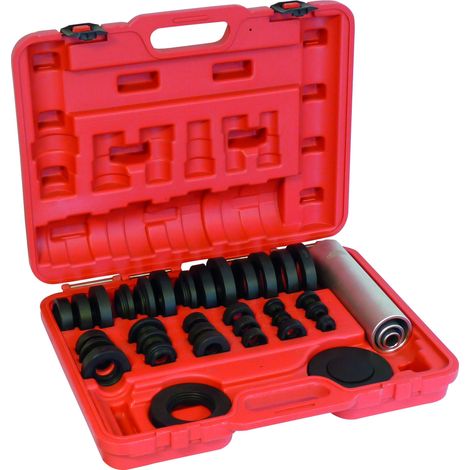 Drakkar Equipement – Coffret de 37 pièces pour montage et démontage de roulements – 3 tubes de percussion Ø 25/40/60 mm – Bagues de pression Ø 26 à 110 mm (1/3)