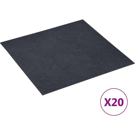 vidaXL Tablones de suelo autoadhesivos Mármol Negro 30,5 x 30,5 cm (1/2)