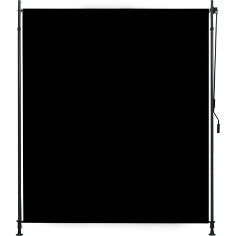 Store enrouleur d'extérieur 200 x 270 cm – Tissu 100% polyester avec revêtement PA – Système à manivelle – Poteaux réglables 2-3 m – Inlife (1/5)