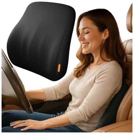 DR.medic LumbarGuard™ Cojín lumbar ergonómico para asiento de coche para conductor y pasajero.
