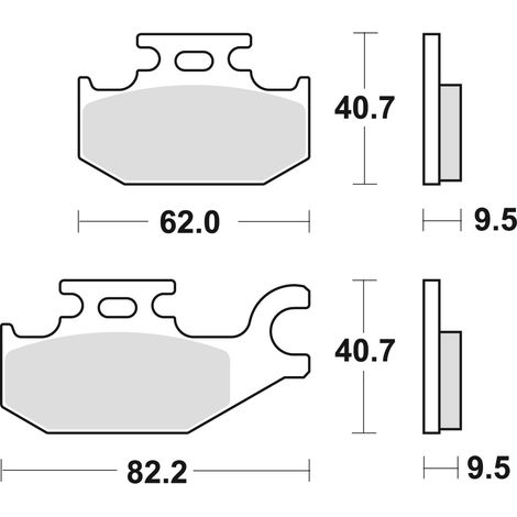 Pastillas de freno TRW ZF KH307 sinterizadas para todoterreno Can-Am Outlander 500 07-12, DS 650 01-07, Outlander 650/800 07-12, Yamaha YFM 400 05-08, YFM 450 03-11, traseras.