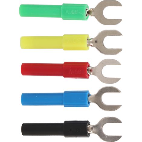 Lot de 10 embouts fourche Y PVC laiton 10A 30Vac-60Vdc trou 4mm connecteurs spades pour auto bateau RV electronique (1/5)
