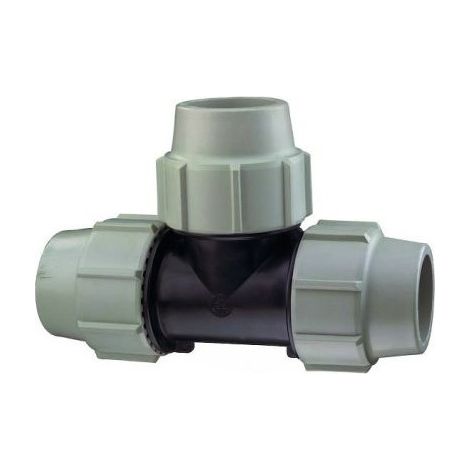 Raccord té égal - PLASSON - Série 7 - Polypropylène - Diamètre40mm - À serrage extérieur