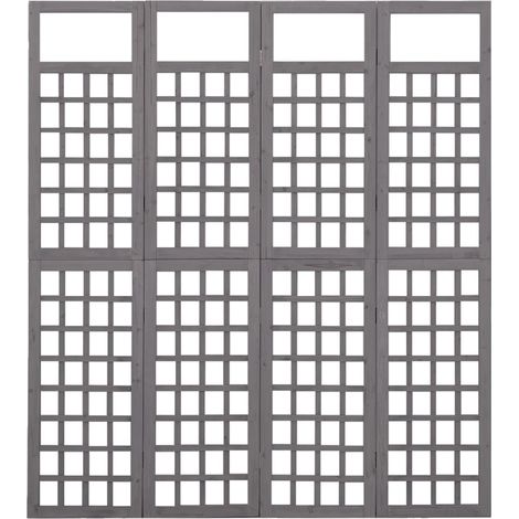 Cloison de séparation à 4 panneaux Bois de pin solide 161x180 2 (1/5)