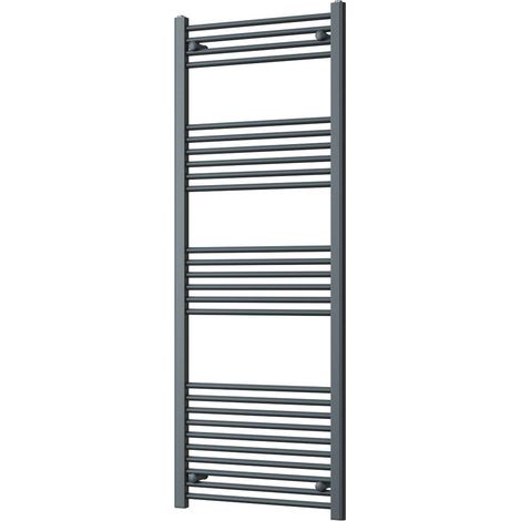 Zennor - Anthracite Heated Towel Rail - H1600mm x W600mm - Straight (1/3)