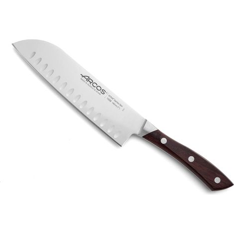 Coltello Santoku Arcos Natura 155810 di Nitrum Steel, Mango di Rosewood Wood e 18 cm di Blade in astuccio. (1/5)