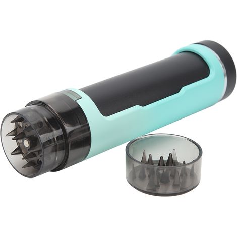 Broyeur à herbes portable en plastique avec double tube pour broyer rapidement épices et tabac, vert (1/5)