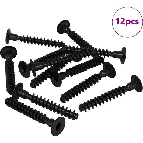 Tornillo de Cabeza de Capuchón de Enchufe 12 pcs Negro Hierro vidaXL