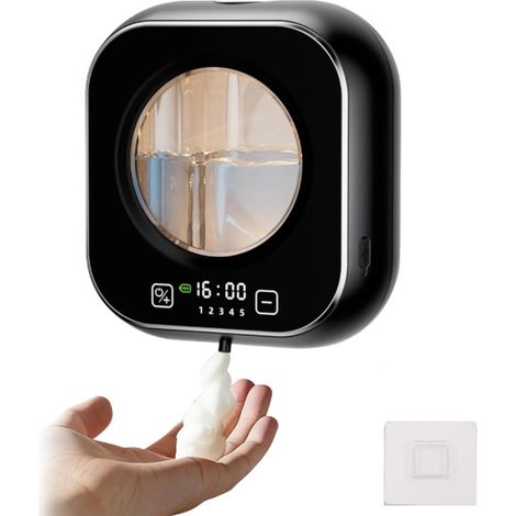 Automatischer Wandseifenspender mit 320 ml Fassungsvermögen, berührungsloser Sensor, LED-Anzeige, 5 Schaumstufen, geeignet für Badezimmer und Küchen.