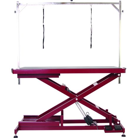Table de toilettage électrique Callisto – Plateau amovible 125 x 65 cm – Variation de hauteur 21 à 105 cm – Pour grands chiens jusqu'à 150 kg – Phoenix Universal