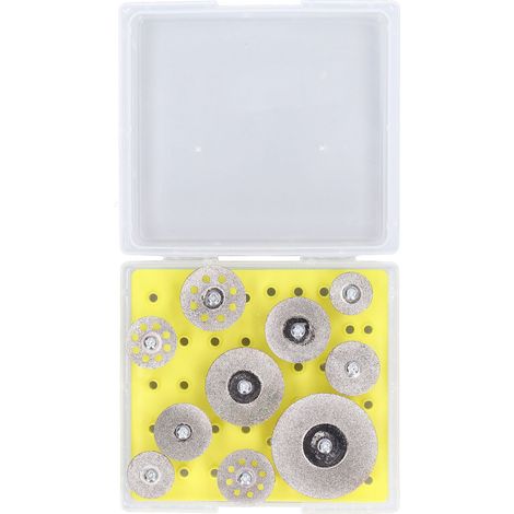 Jeu de 10 disques à tronçonner en émeri, fins et affûtés, haute précision et haute performance, pour la découpe du marbre et du béton. (1/5)
