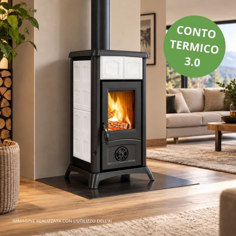 Stufa a legna bianca La Nordica Gemma.16 da 7 kW (1/5)