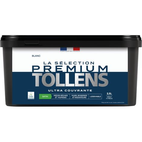 Tollens - Peinture intérieure couleurs - La Sélection Premium Satin - Ultra Couvrante - Blanc 2,5 L - 30m²
