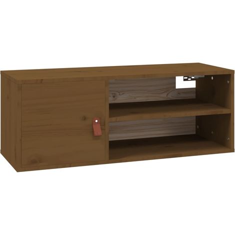 Armoire murale Marron miel 80x30x30 cm Bois de pin massif (1/5)