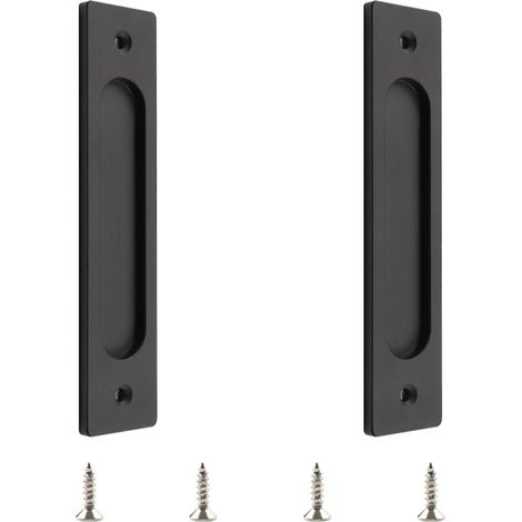 Paire de poignées de porte noir mat de 18 cm (1/5)