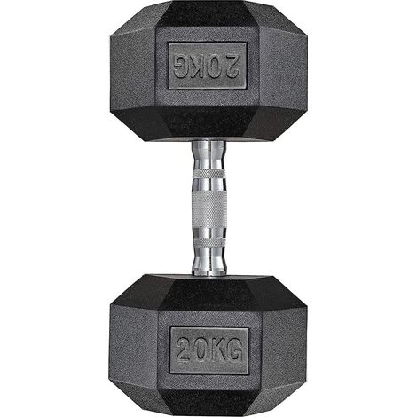 1PC Hexagonal Haltère 20kg Professionnel de Musculation ou de Gymnastique à Domicile poignée Ergonomique antidérapante Homme et Femme, Moulé Caoutchouté (1/5)
