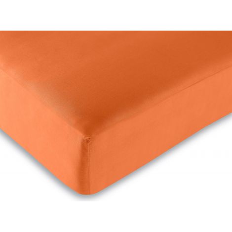Drap housse 100% Coton/57 fils/cm² - 200 x 200 cm - Orange