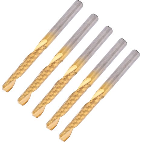 5-teiliges Fräserset aus HSS-Stahl, einschneidig, spiralförmig, CNC-Gravurfräser, 4 x 25 x 50 mm (1/5)