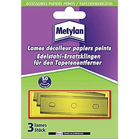 D82 METYLAN Cuchillas para quitar papel tapiz 3 piezas