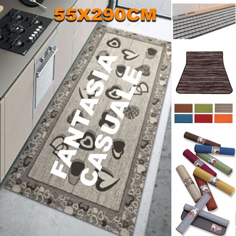 Trade Shop - Fondo De Goma Antideslizante 55x290 Cm Cocina Baño Fondo Lavable -