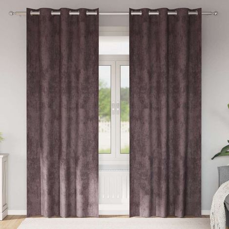 Samtvorhänge mit Vorhängen 2 pcs Braun 225 x 140 cm Samt