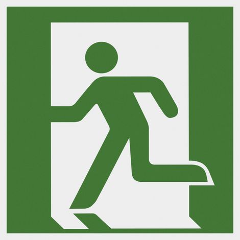 Metafranc Hinweisschild Notausgang links 150 x 150 mm nachtleuchtend Warnschilder