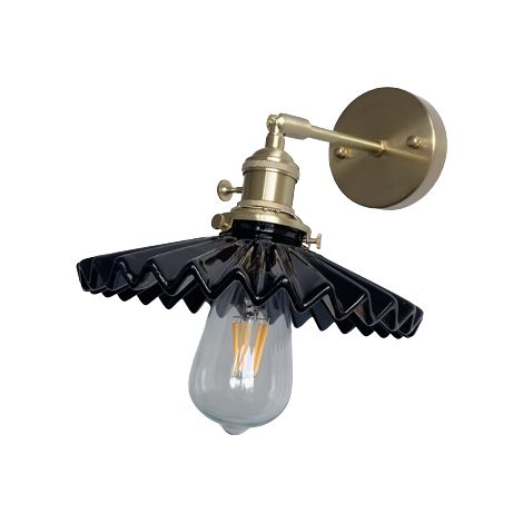 Appliques murales avec interrupteur, Ombre en céramique noir Vanity Wall Luminaire, éclairage de lecture en métal moderne pour chambre à coucher (1/5)