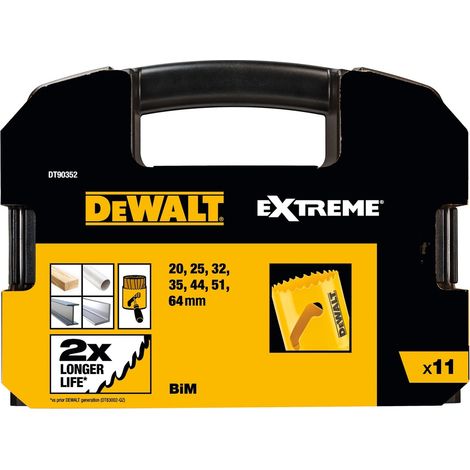 DEWALT Lochsägen-Set Bi-Metall Extreme, Elektriker-Set im Transportkoffer 11-tlg. (1/2)