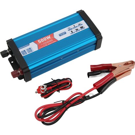 Convertisseur 500W puissance crête 1000W, onde sinusoïdale pure, double ports USB, protection surcharge, ventilateur refroidissement, pour maison voiture bateau, 24V vers 220V. (1/5)