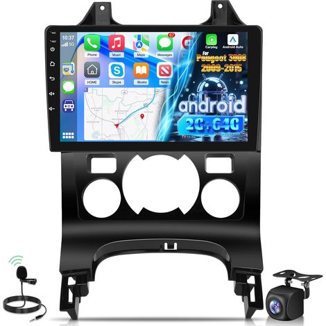 [2G+64G] Android Autoradio pour 3008 2009-2015  9 pouces Touch Screen radio with Wireless Carplay and Android Auto/Bluetooth/WiFi/Bluetooth/EQ/FM RDS Radio (1/5)
