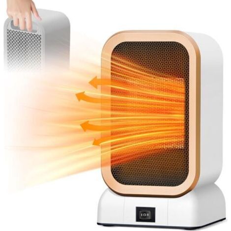 Chauffage de bureau, chauffage d'appoint Petit radiateur domestique silencieux - Chauffage électrique rapide, réglable et sûr pour les bureaux,noir. (1/5)