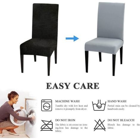 Housse De Chaise - Extensible Polyester Élasthanne - Pour Chaises Salle À Manger - Lot De 4 (1/5)