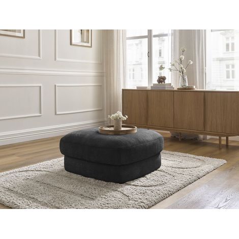 BOBOCHIC - Pouf LEONORE tissu texturé   Noir