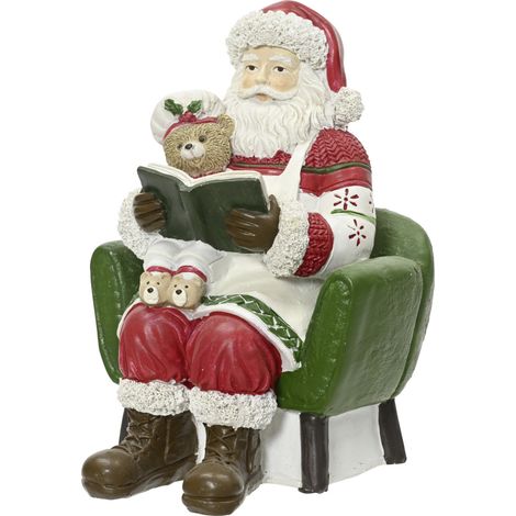 Decoris Dekofigur Weihnachtsmann 11,5 x 13 x 17 cm rot/grün