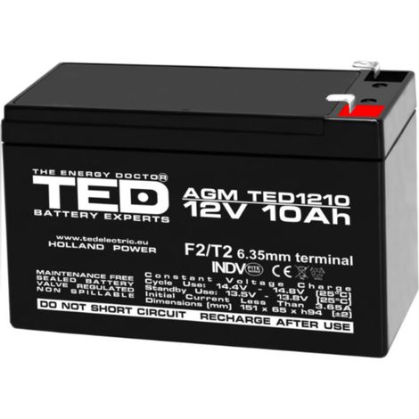 TED002730: Batteria TED 12V 10Ah F2