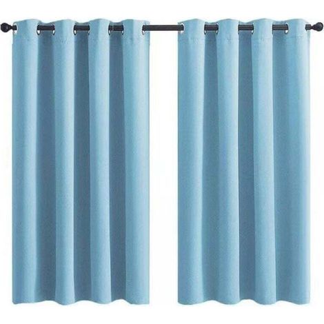 Verdunkelungsvorhang mit Ösen für Kinderzimmer - Einfarbig hellblau - 71 x 91 cm (28 x 36 Zoll) - 2 Paneele (SAMIMPORT-2011) (1/5)