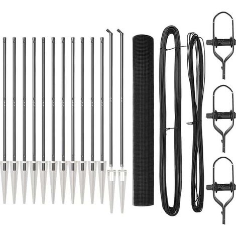 Grillage soudé, avec clous en acier et maille PVC grise