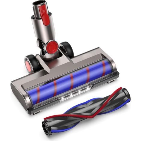 Brosse Compatible avec Aspirateur Dyson V7 V8 V10 V11 V15, Brosse de Remplacement avec 4 Lampes LED et 2 Rouleaux Interchangeables, Brosse d’Aspiration pour Sols Durs et Tapis (1/5)