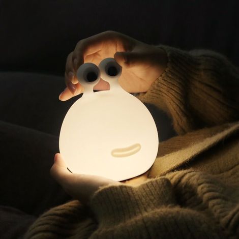 Escargot Veilleuse Silicone Rechargeable Bébé Sommeil Lumière Tactile Interrupteur Dimmable (1/4)