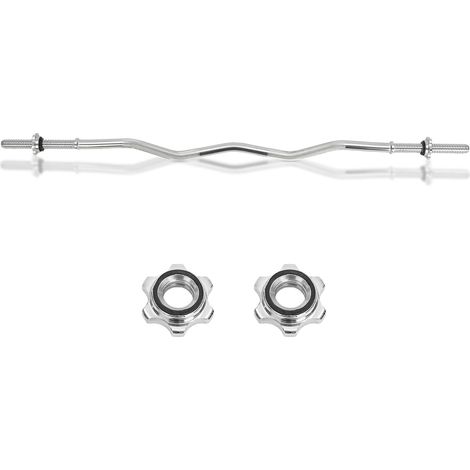 Trintion EZ Bar, EZ Curl Bar 4ft, Barbell Bar 1 inch,Olympic Barbell Weight Bar with 2 Spring Clips for Bicep Curls and Weight Lifting (1/5)