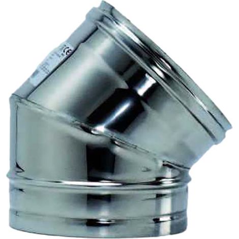 Curva 45° per canna fumaria in monoparete in acciaio inox aisi 316l Ø 100 mm