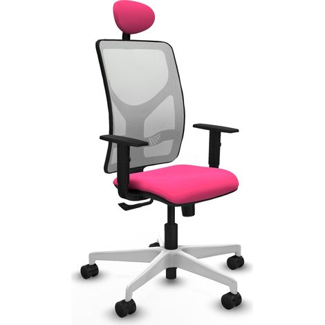 Bürostuhl piqueras y crespo Motilla weißes Mesh rosa Leder (1/2)