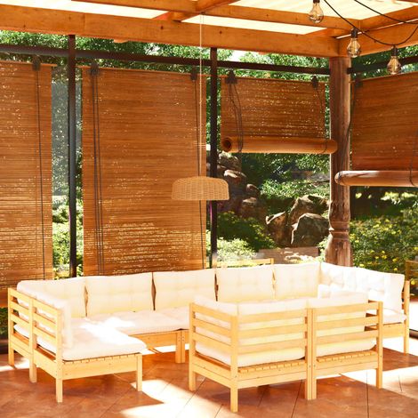 Muebles de jardín 9 piezas y cojines madera maciza de pino vidaXL (1/5)