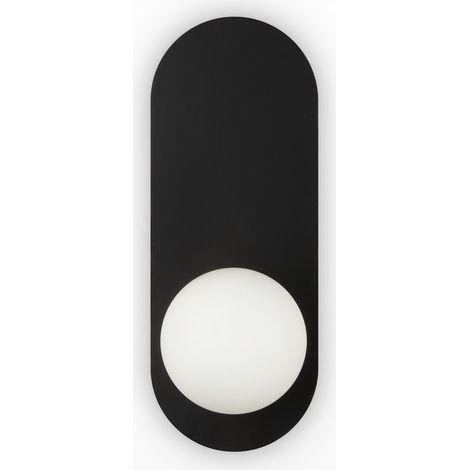 Maytoni Bao Appliques murales modernes Globe noires 1xG9 abat-jour blanc
