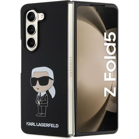 Karl Lagerfeld KLHCZFD5SNIKBCK Z Fold5 custodia rigida nera/silicone nero Ikonik (1/5)