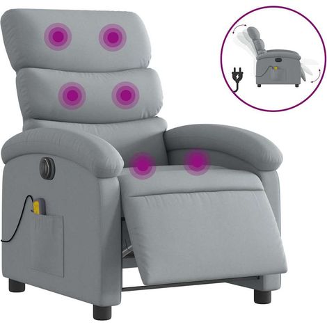 Maison Exclusive - Sillón reclinable de masaje eléctrico tela gri