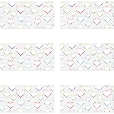 Lupia - Set 6 pezzi Pannelli di Rivestimento parete e altre superfici Decorazione Modulare 50x100 cm HEART OUTLINE COLOR (1/4)