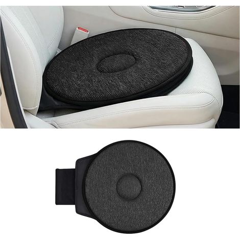 Cuscino per seggiolino auto girevole a 360 gradi, cuscino antiscivolo rotondo girevole per seggiolino auto, offre supporto agli anziani, cuscino di supporto per seggiolino auto portatile e rimovibile 